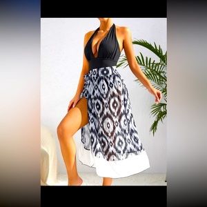 2 piece Swimsuit Set  One piece with Cover Up